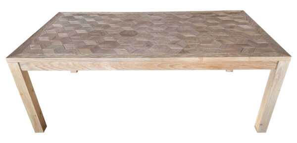 SZN Wood Masa Kestane Eskitme Game 4 Kenar Düz Beyaz Patina -- Ultra Mat -- 208 x 110 x 78 cm - 3