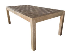 SZN Wood Masa Kestane Eskitme Game 4 Kenar Düz Beyaz Patina -- Ultra Mat -- 208 x 110 x 78 cm - 4