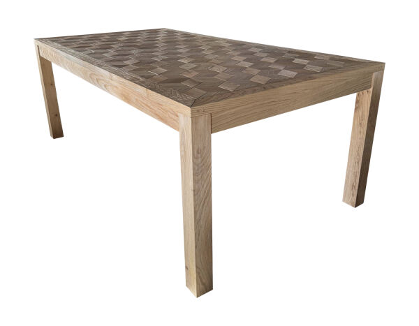 SZN Wood Masa Kestane Eskitme Game 4 Kenar Düz Beyaz Patina -- Ultra Mat -- 208 x 110 x 78 cm - 4