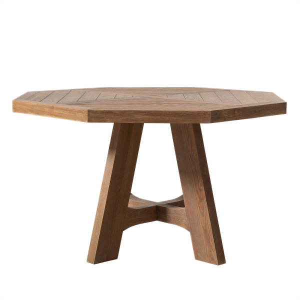 SZN Wood Masa Kestane Eskitme Rose Sekizgen Patina -- Ultra Mat -- 140 x 140 x 78 cm - 1