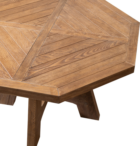 SZN Wood Masa Kestane Eskitme Rose Sekizgen Patina -- Ultra Mat -- 140 x 140 x 78 cm - 3