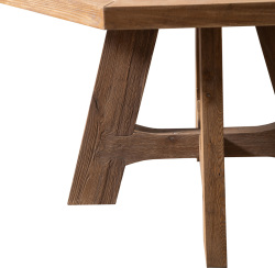 SZN Wood Masa Kestane Eskitme Rose Sekizgen Patina -- Ultra Mat -- 140 x 140 x 78 cm - 4