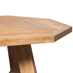 SZN Wood Masa Kestane Eskitme Rose Sekizgen Patina -- Ultra Mat -- 140 x 140 x 78 cm - 6