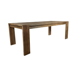 SZN Wood Masa Kestane Yaşlandırma Nevz 4 Kenar Düz Siyah Patina -- Ultra Mat -- 220 x 100 x 78 cm - SZN Wood