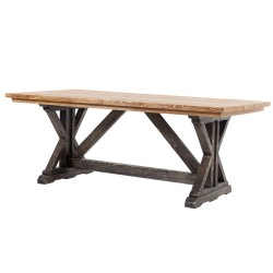 SZN Wood - SZN Wood Masa Ladin Eskitme Moiso Ahşap Ayak 4 Kenar Düz SZN-51-Teak -- Ultra Mat -- 197 x 94 x 78 cm