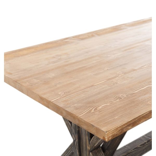 SZN Wood Masa Ladin Eskitme Moiso Ahşap Ayak 4 Kenar Düz SZN-51-Teak -- Ultra Mat -- 197 x 94 x 78 cm