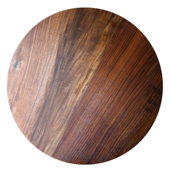 SZN Wood Orta Sehpa Ceviz Ekli Eskitme Düz Yuvarlak -- W01-Dark Oak -- -- 60 x 60 x 5.0 cm