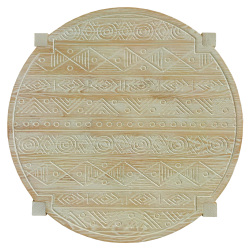 SZN Wood Orta Sehpa Jovi -- Oyma Eskitme Kestane Beyaz Patina - -- 60 x 60 x 40 cm - 3