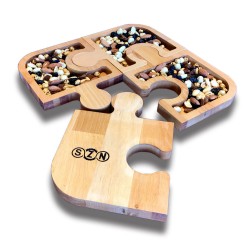 SZN Wood Puzzle Çerezlik Kayın 30x30x1,8cm 4 Parça - Thumbnail