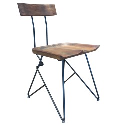 SZN Wood Sandalye Cafe 3D Ceviz - Siyah W01-Dark Oak 48cm Oturum 48x48x82cm - Thumbnail