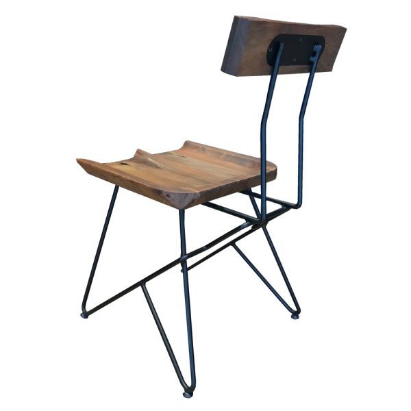 SZN Wood Sandalye Cafe 3D Ceviz - Siyah W01-Dark Oak 48cm Oturum 48x48x82cm
