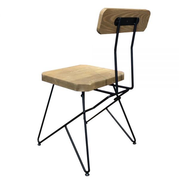 SZN Wood Sandalye Cafe Ladin Eskitme - Siyah SZN51-Teak 48cm Oturum 48x48x82cm