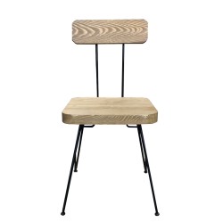 SZN Wood Sandalye Cafe Ladin Eskitme - Siyah SZN51-Teak 48cm Oturum 48x48x82cm - Thumbnail