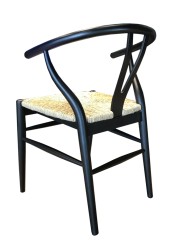 SZN Wood Sandalye Danish - Hasır - Siyah 48cm Oturum 56x46x78cm - Thumbnail