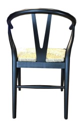 SZN Wood Sandalye Danish - Hasır - Siyah 48cm Oturum 56x46x78cm - Thumbnail