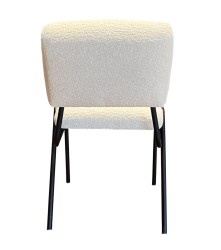 SZN Wood Sandalye Erme - INF 0142 Siyah Bej 48cm Oturum 47x65x80cm   - Thumbnail