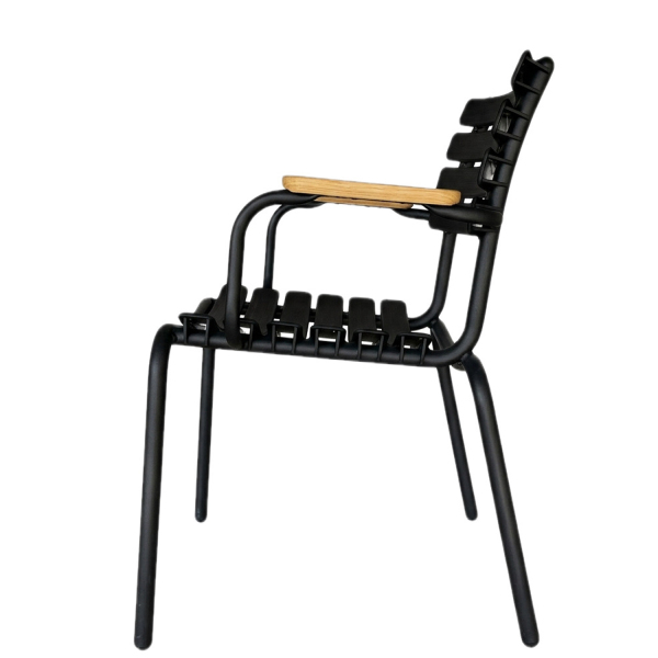 SZN Wood Sandalye Line Ahşap Kollu - Siyah Siyah 45cm Oturum 60x60x78cm   - 2
