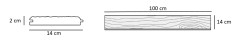 SZN Wood Testere İzli Ahşap Lambri Pahlı Düz Ladin x 14 x 2,0 Cm SZN-01-Black + - Thumbnail