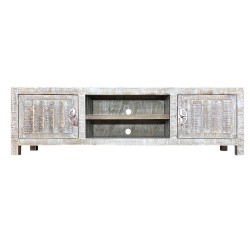 SZN Wood - SZN Wood Tv Ünitesi Ganita Ladin Testere İzli Patina 195 x 45 x 56 cm Düz Kapak