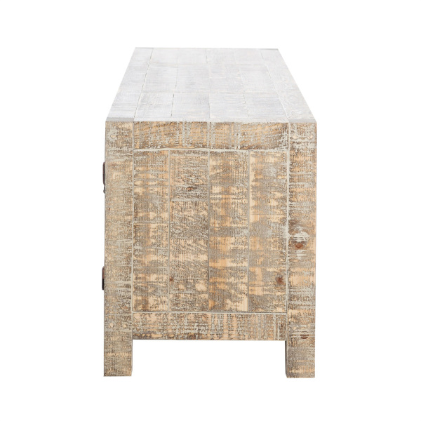 SZN Wood Tv Ünitesi Ganita Ladin Testere İzli Patina 195 x 45 x 56 cm Düz Kapak - 3