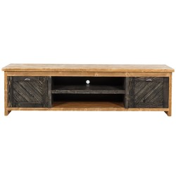 SZN Wood - SZN Wood Tv Ünitesi Moiso Ladin Eskitme Ahşap SZN-51 Teak 195 x 40 x 55 cm Çapraz Çift Renk