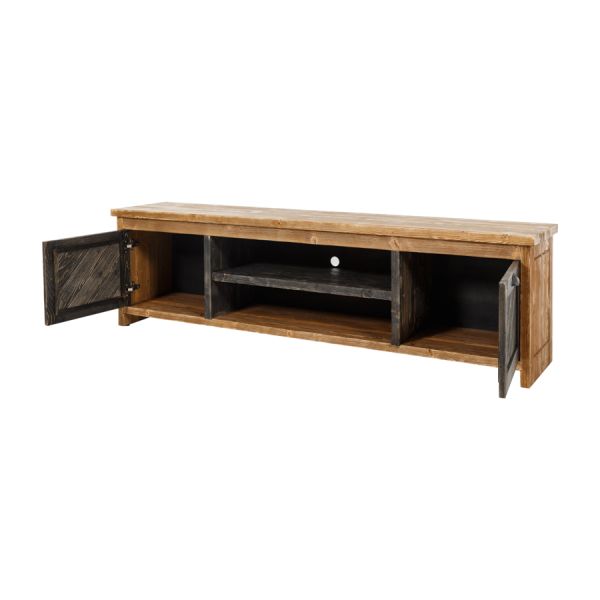 SZN Wood Tv Ünitesi Moiso Ladin Eskitme Ahşap SZN-51 Teak 195 x 40 x 55 cm Çapraz Çift Renk