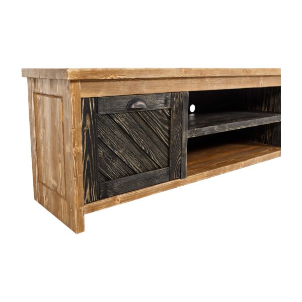 SZN Wood Tv Ünitesi Moiso Ladin Eskitme Ahşap SZN-51 Teak 195 x 40 x 55 cm Çapraz Çift Renk