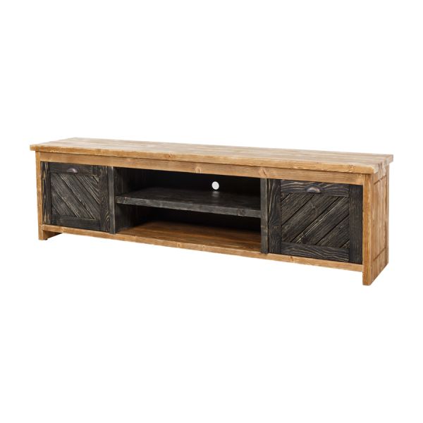 SZN Wood Tv Ünitesi Moiso Ladin Eskitme Ahşap SZN-51 Teak 195 x 40 x 55 cm Çapraz Çift Renk