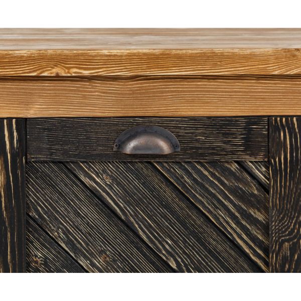 SZN Wood Tv Ünitesi Moiso Ladin Eskitme Ahşap SZN-51 Teak 195 x 40 x 55 cm Çapraz Çift Renk