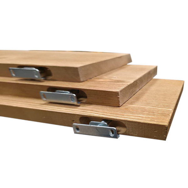 SZN Wood Uçan Raf Eskitme Kütük Ladin-Göknar 1 Kenar Sulama 100x15-19x3cm Gizli Bağlantı SZN51-Teak -- -- -- + - 1