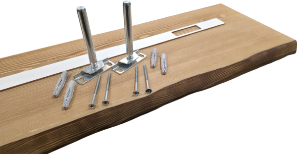 SZN Wood Uçan Raf Eskitme Kütük Ladin-Göknar 1 Kenar Sulama 100x15-19x3cm Gizli Bağlantı SZN51-Teak -- -- -- + - 4