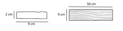 SZN Wood Yaşlandırılmış Ahşap Profil Ladin x 9 x 2 Cm Ağartma + - Thumbnail