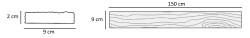 SZN Wood Yaşlandırılmış Ahşap Profil Ladin x 9 x 2 Cm Ağartma + - Thumbnail