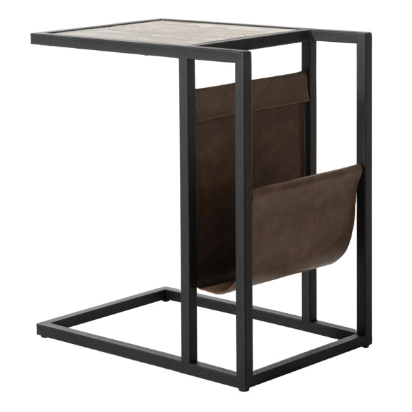 SZN Wood Zigon Sehpa Lica Dergilikli Siyah Eskitme Ahşap Çam Panel SZN-72-Dark Walnut - -- 33 x 50 x 54 cm - 1