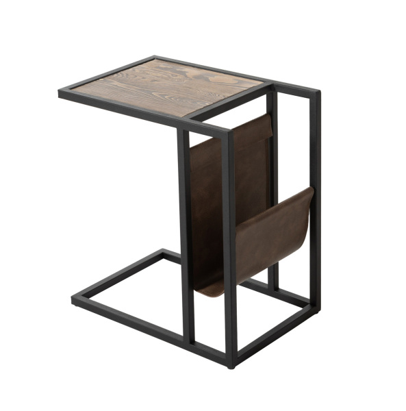 SZN Wood Zigon Sehpa Lica Dergilikli Siyah Eskitme Ahşap Çam Panel SZN-72-Dark Walnut - -- 33 x 50 x 54 cm - 2