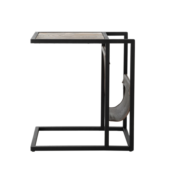 SZN Wood Zigon Sehpa Lica Dergilikli Siyah Eskitme Ahşap Çam Panel SZN-72-Dark Walnut - -- 33 x 50 x 54 cm - 3