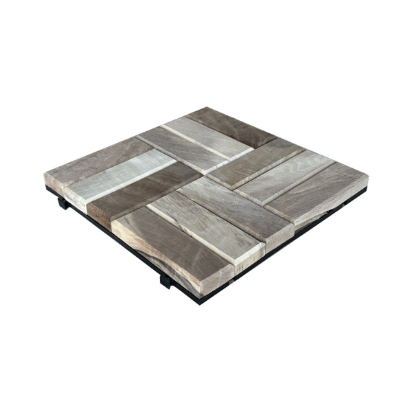 SZN Zemin Karo Deck KDP15-03 30 Cm x 30 Cm x 3 Cm Ham Naturel Ceviz - 2